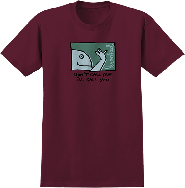 KROOKED CALL ME SS TSHIRT MEDIUM BURGUNDY