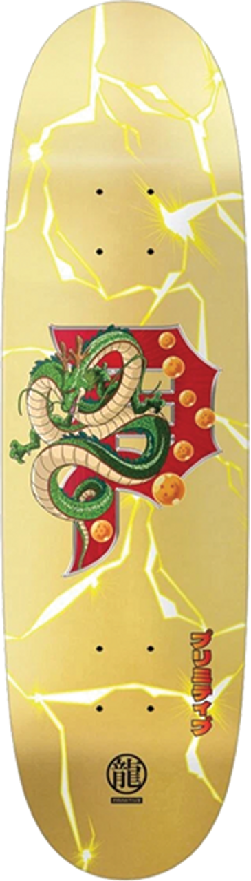 PRIMITIVE SHENRON DIRTY P EGG SKATEBOARD DECK-9.12 GOLD