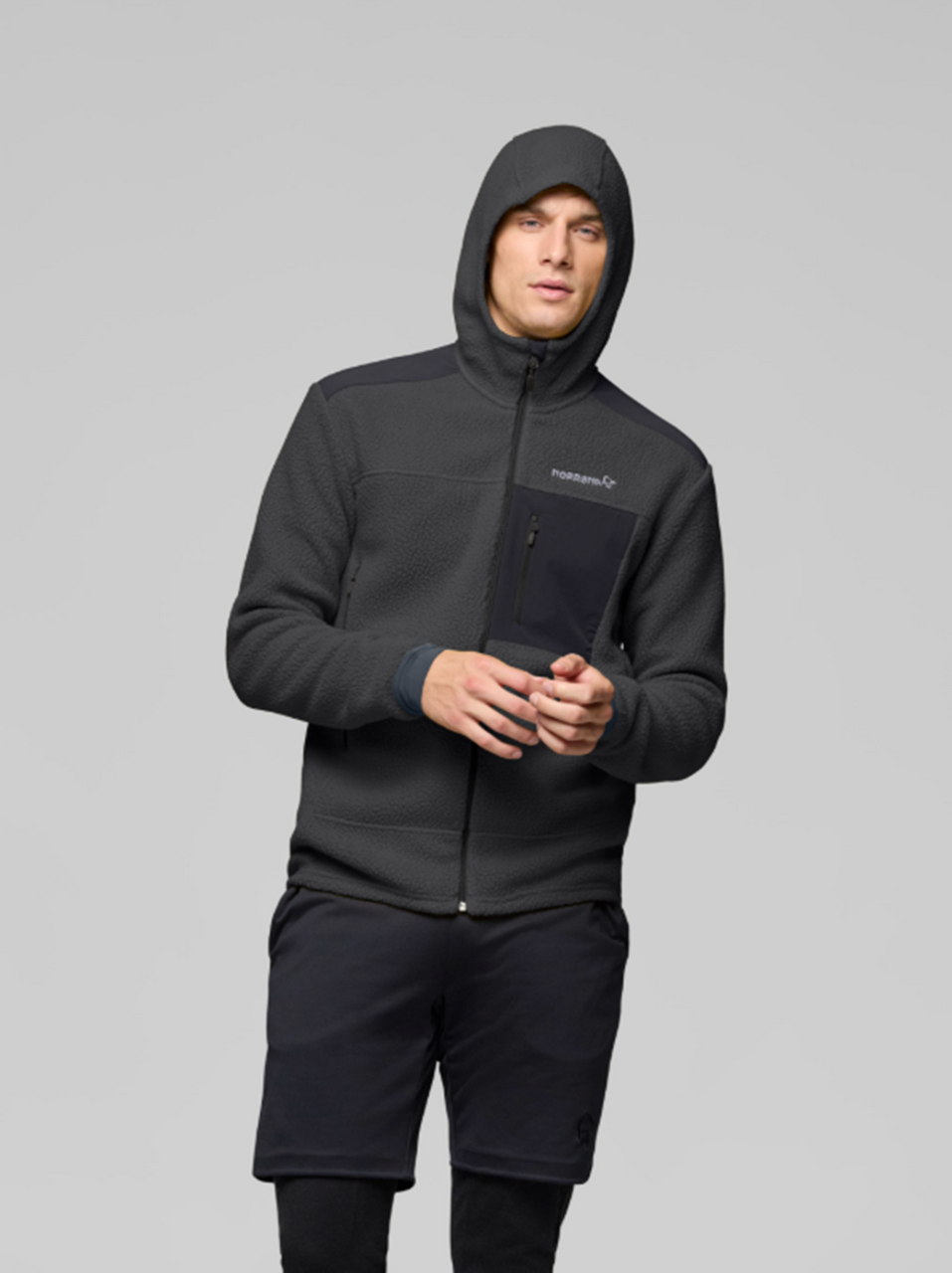 Norrona Trollveggen Warm3 Hooded Fleece Jacket Mens Phantom Grey
