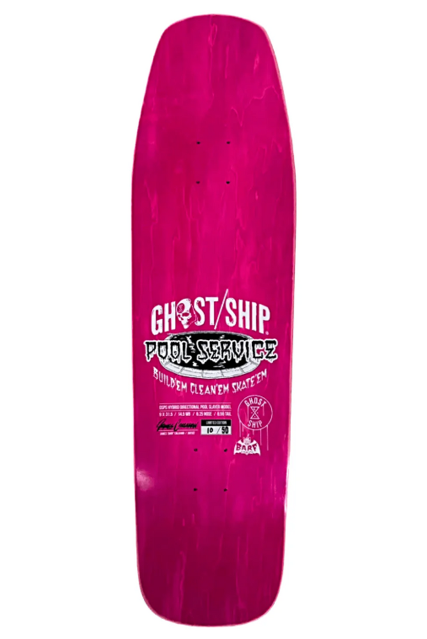 Ghostship Pool Service Shuvel Nose Skateboard Deck Black 9.0 wb14.5