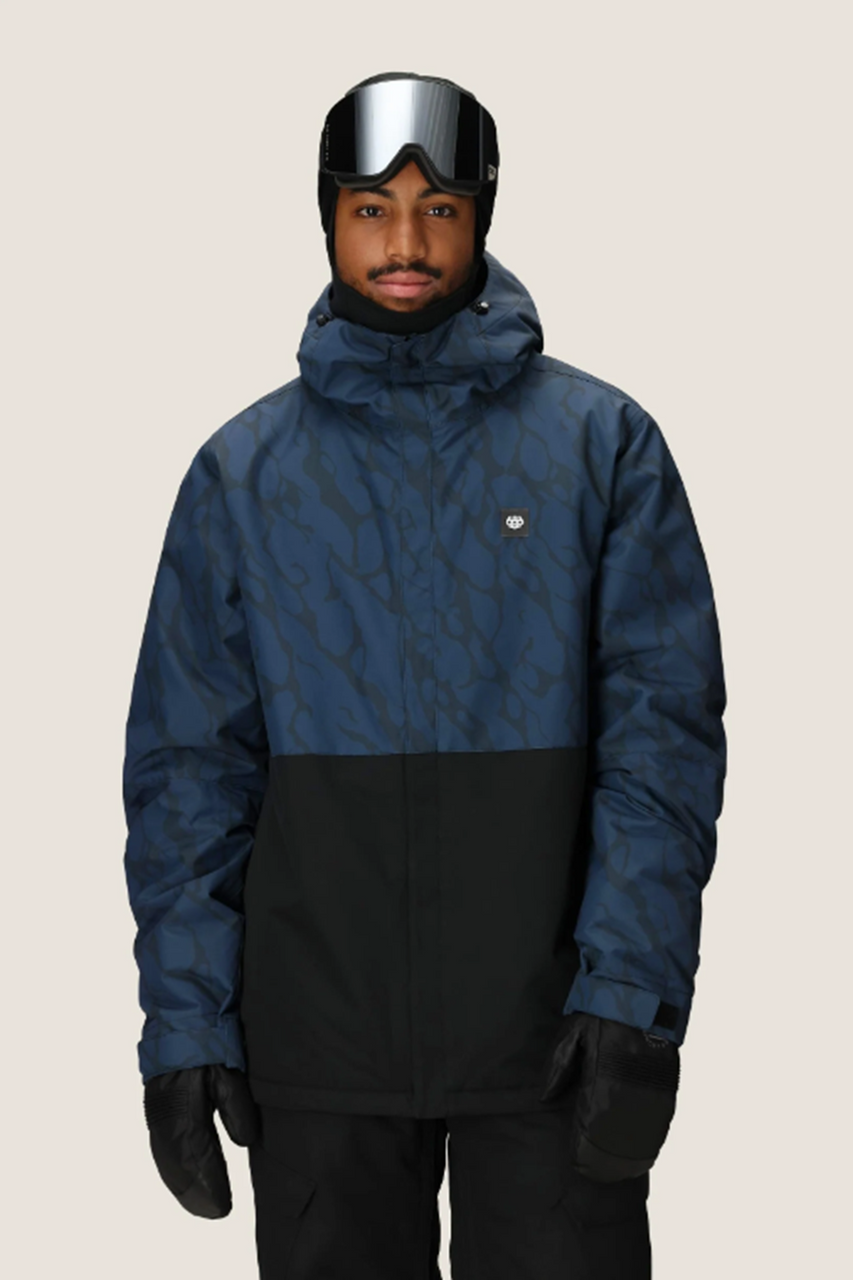 686 Foundation Jacket Mens Navy Fractured Color Block