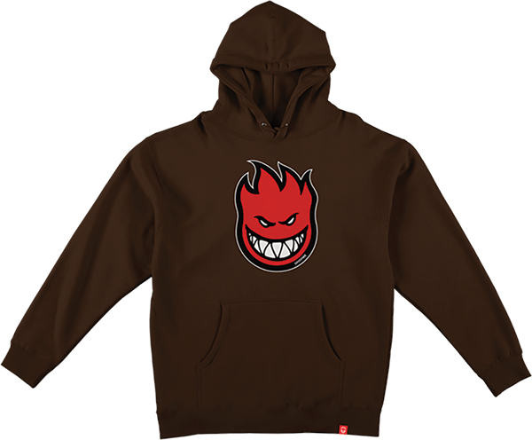SPITFIRE BIGHEAD FILL HOODIE SWEATSHIRT MEDIUM BRN/RED/BLK/WHT