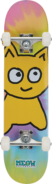 MEOW BIG CAT SOFT TOP SKATEBOARD COMPLETE 7.25 TIE DYE