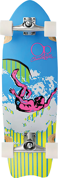 OP CREST SURFSKATE SKATEBOARD COMPLETE 10x30 BLU/YEL