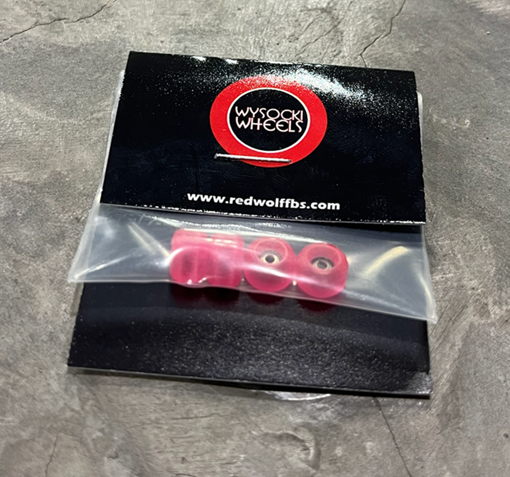 Wysocki Skate Wides Fingerboard Wheels Clear Pink 7.5mm60d