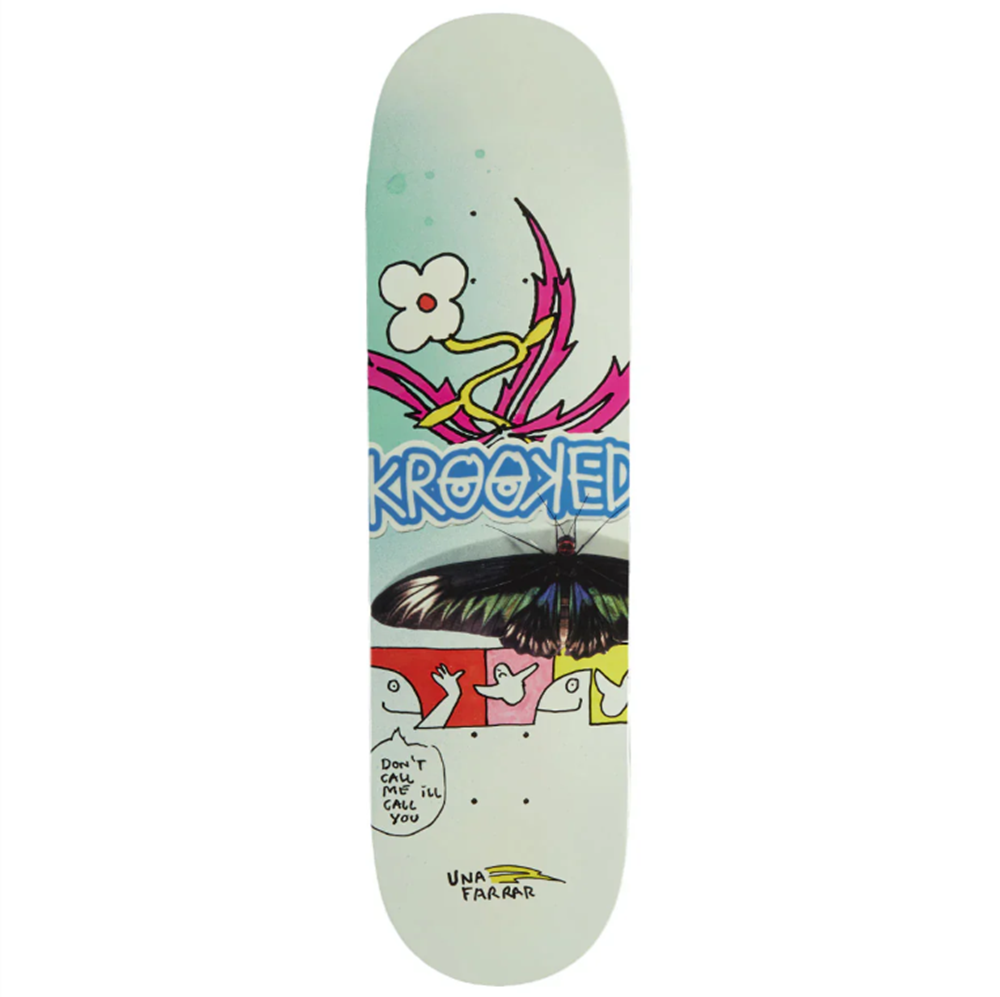 Krooked Una Butterfly Skateboard Deck Cream 8.5 wb14.25