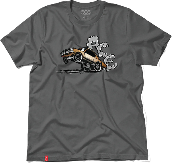 ACE BURNOUT SS TSHIRT SMALL CHARCOAL