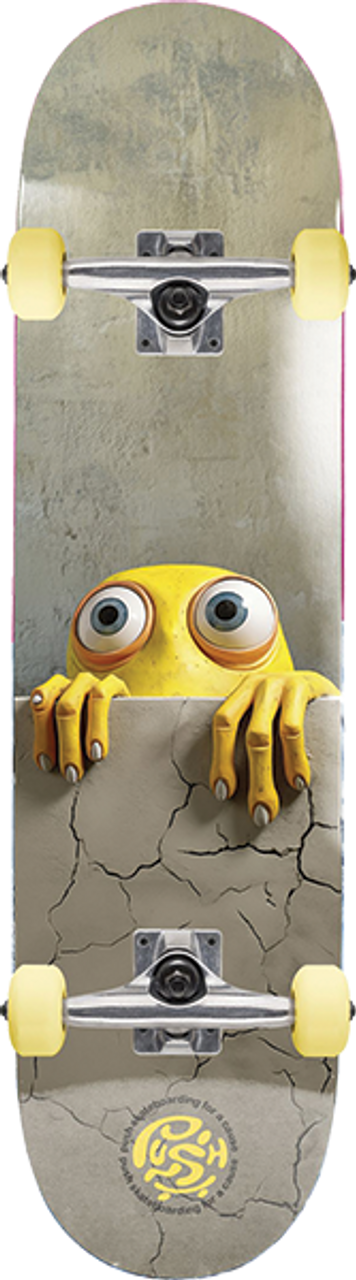 PUSH PEEK OVER SOFT TOP SKATEBOARD COMPLETE-7.0 YELLOW