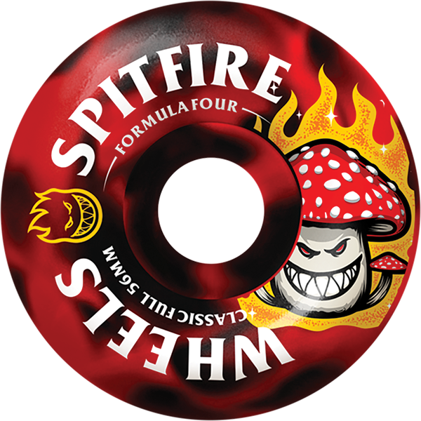 SPITFIRE F4 99A CLASSIC FULL SHROOM BIGHEAD 56mm RED/BLK WHEELS SET