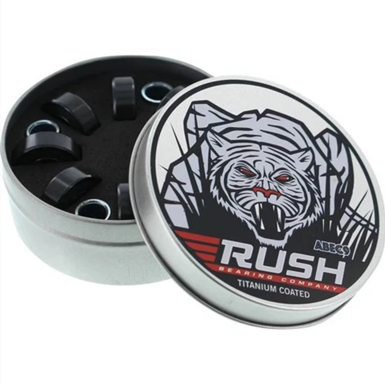 Rush Titanium Tin Abec9 Bearings Silver 8pack
