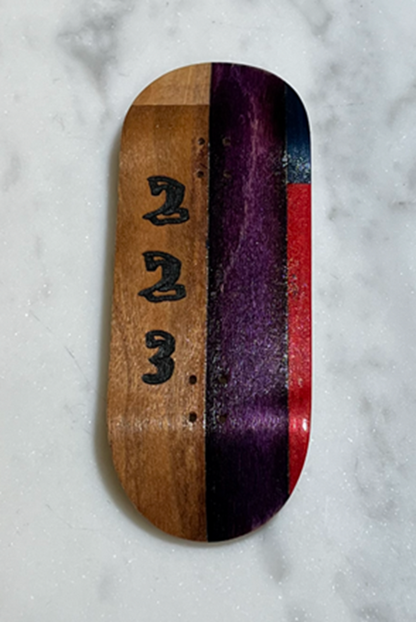 223 Vertical Logo Split Ply Fingerboard Deck Purple Brown 38.5x102 OG Low