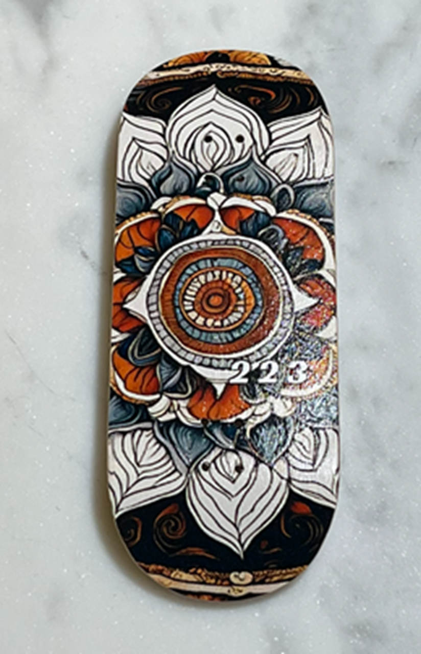 223 Floral Fingerboard Deck Brown Orange 37x100 OG Low
