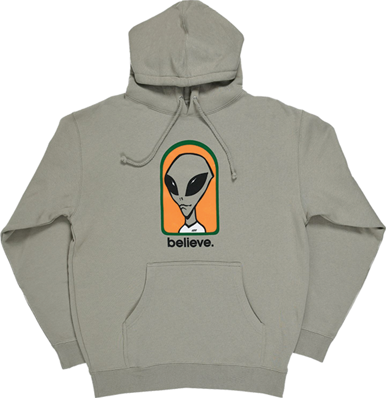 ALIEN WORKSHOP BELIEVE FLEECE HOODIE XLARGE CEMENT GREY