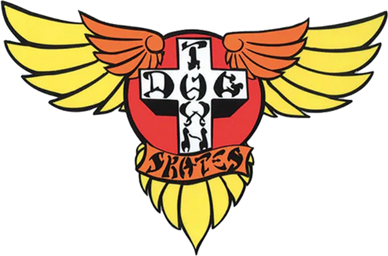DOGTOWN WINGS 70S 4" STICKER YELLOW