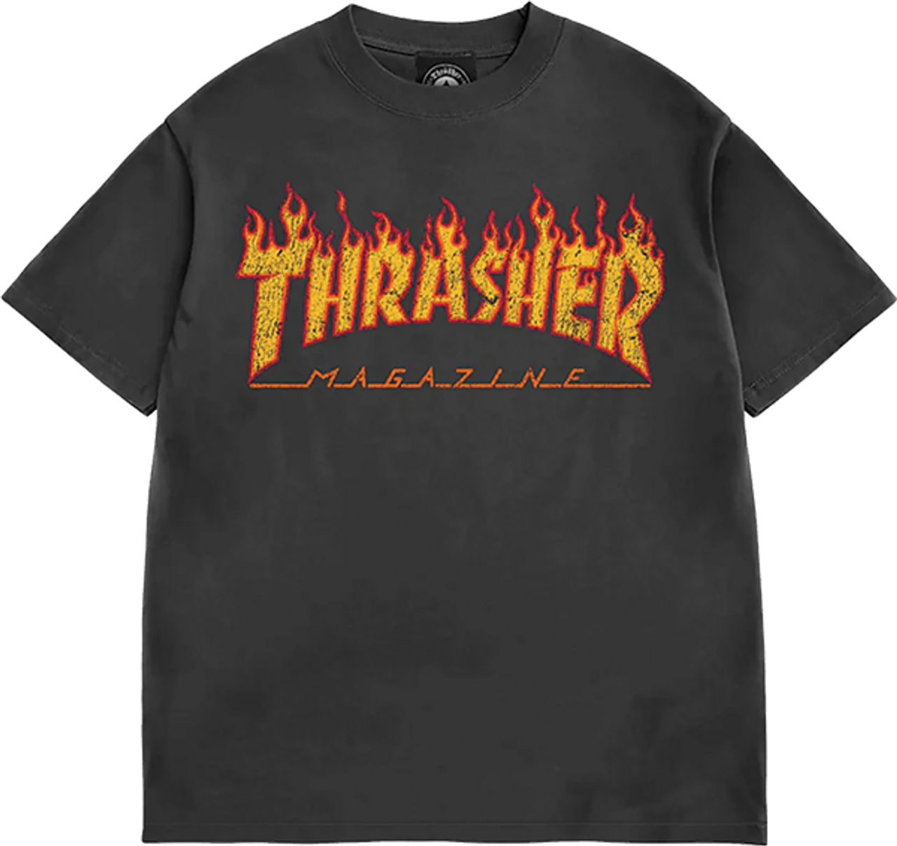 THRASHER FLAME VINTAGE SS TSHIRT XLARGE BLACK