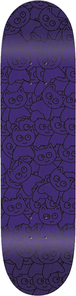 MEOW STICKER PILE SKATEBOARD DECK-7.0 PURPLE