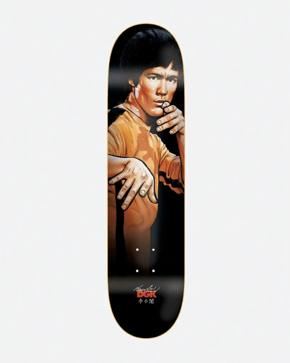 DGK Bruce Lee Dragon Lenticular Skateboard Deck Orange Black 8.25