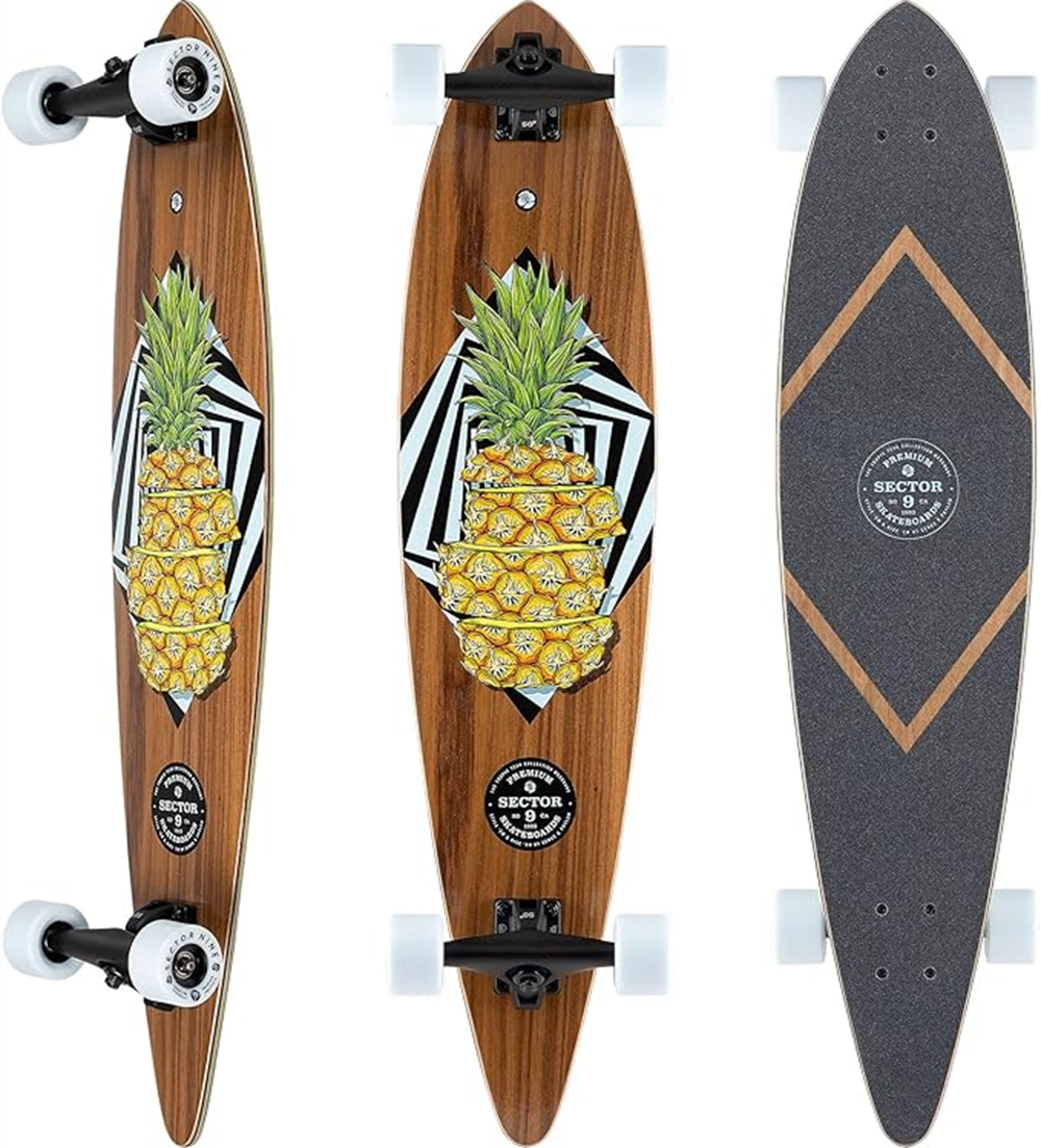 Sector 9 Merchant Pineapple Longboard Skateboard Brown Stain 8.75 x 38