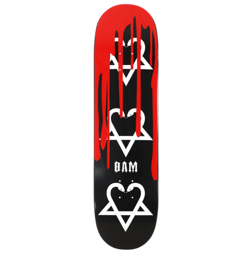 Zero Bam Snakes Blood Skateboard Deck Black Red 8.5