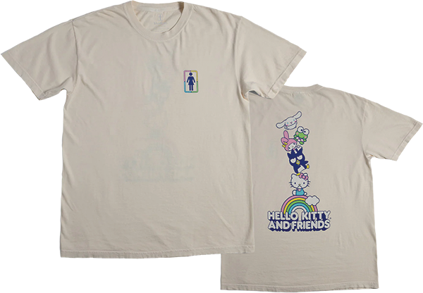 GIRL RAINBOW STACKED SHORT SLEEVE TSHIRT SMALL CREAM