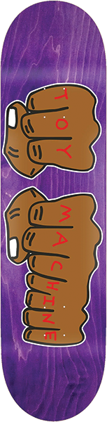 TOY MACHINE FISTS ASSORTED SKATEBOARD DECK 7.75 ASST.STAINS/GRAPHIC