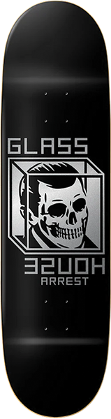 GLASS HOUSE HOUSE ARREST DEATH SKATEBOARD DECK 8.37 BLK/SIL