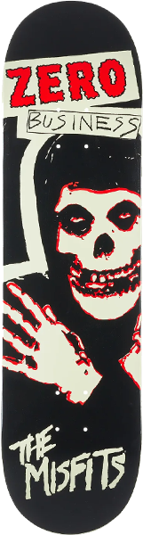 ZERO MISFITS ZERO BUSINESS SKATEBOARD DECK 8.25 GLOW