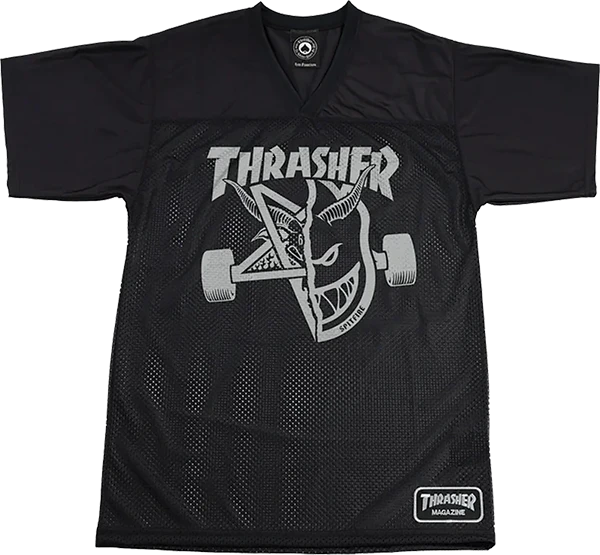 THRASHER SFW THRASH AND BURN SHORT SLEEVE TSHIRT JERSEY MEDIUM BLK