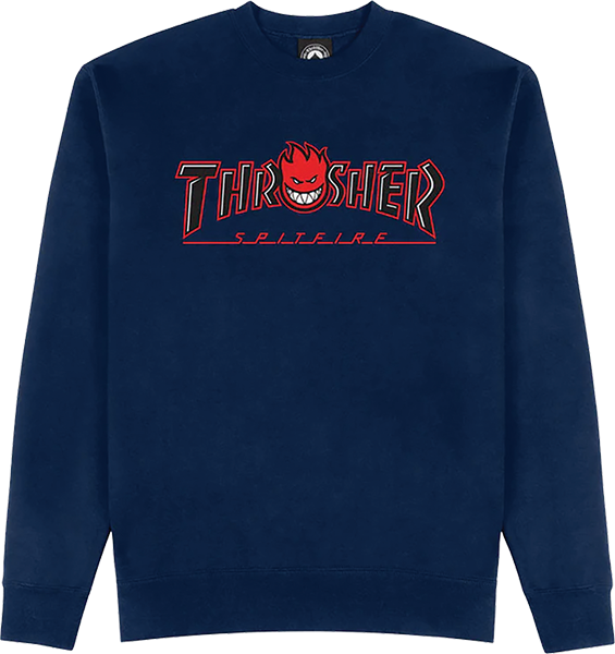 THRASHER SF BIG HEAD OUTLINE CREWNECK SWEATSHIRT XLARGE NAVY
