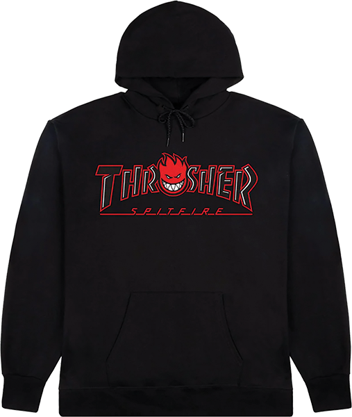 THRASHER SF BIG HEAD OUTLINE HOODIE SWEATSHIRT MEDIUM BLACK