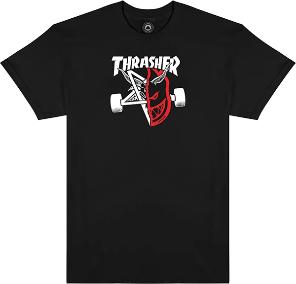 THRASHER SPITFIRE THRASH AND BURN SHORT SLEEVE TSHIRT SMALL BLACK