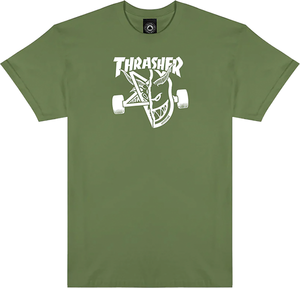 THRASHER SPITFIRE THRASH AND BURN SHORT SLEEVE TSHIRT LARGE MILITARY