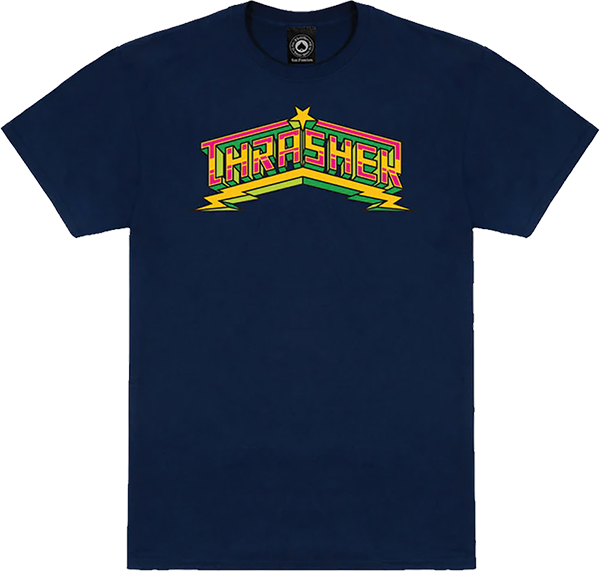 THRASHER LUCHADORA SHORT SLEEVE TSHIRT SMALL NAVY