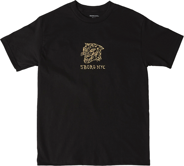 5BORO DEMON CAT SHORT SLEEVE TSHIRT LARGE BLACK/PEACH