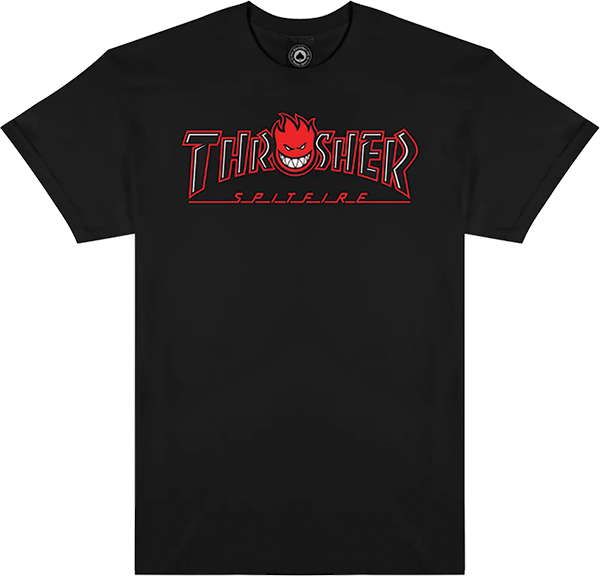 THRASHER SPITFIRE BIG HEAD OUTLINE SHORT SLEEVE TSHIRT SMALL BLACK