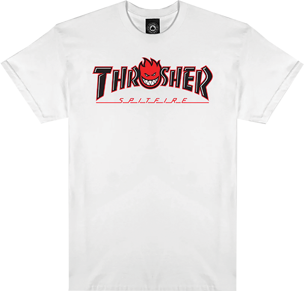 THRASHER SPITFIRE BIG HEAD OUTLINE SHORT SLEEVE TSHIRT SMALL WHITE