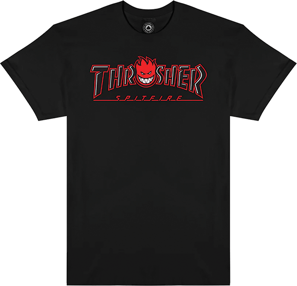 THRASHER SPITFIRE BIG HEAD OUTLINE SHORT SLEEVE TSHIRT XXL BLACK