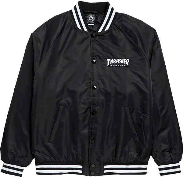 THRASHER MAG LOGO DUGOUT JACKET XLARGE BLACK/WHITE