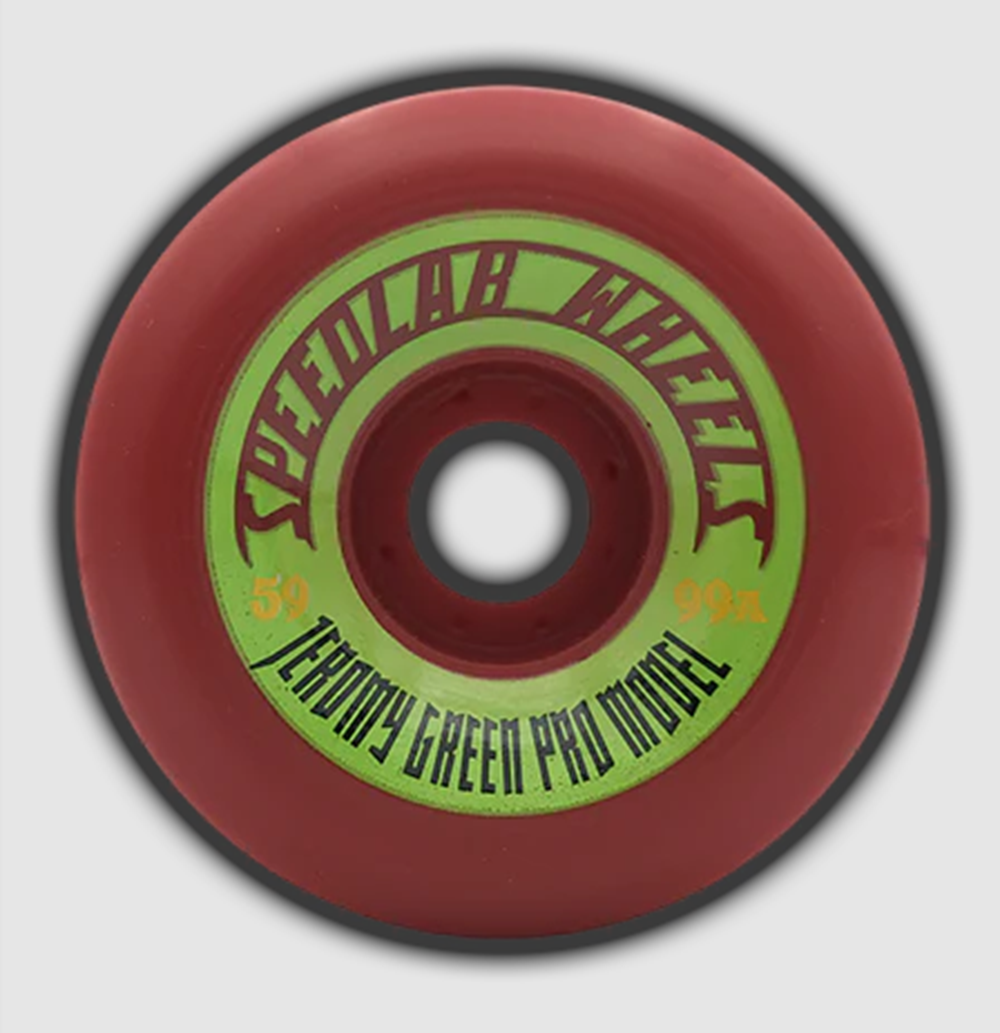 SpeedLab Green Pro Wheels Set Red/Green 59mm/99a