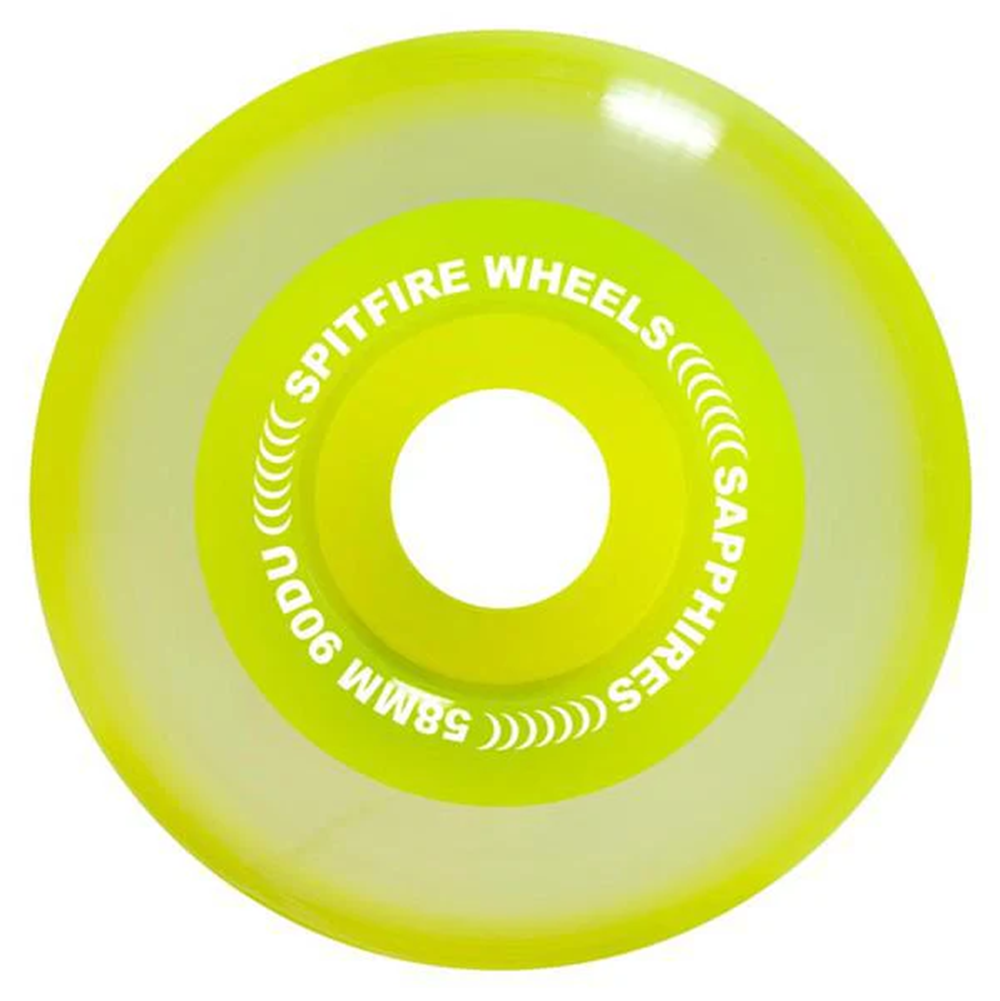 Spitfire Sapphire Conical Full Wheels Set Clear Yellow 58mm/90d