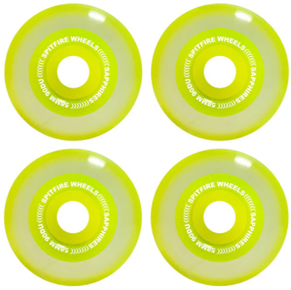 Spitfire Sapphire Conical Full Wheels Set Clear Yellow 58mm/90d