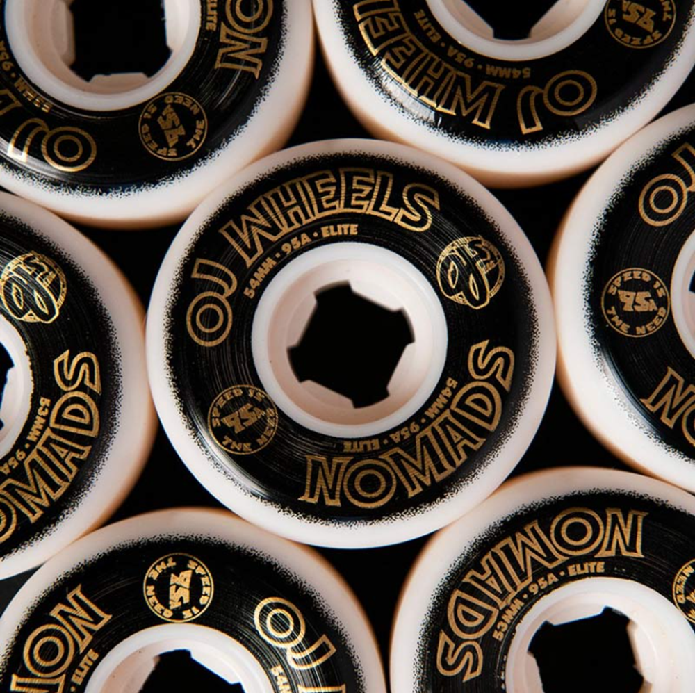 OJ Elite Nomads Wheels Set White Black 57mm/95a
