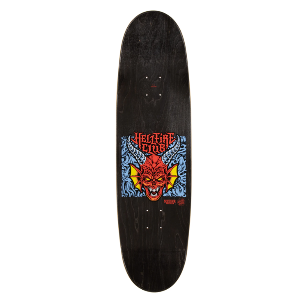 Santa Cruz Stranger Things Hellfire Skateboard Deck Black Red 9 x 32