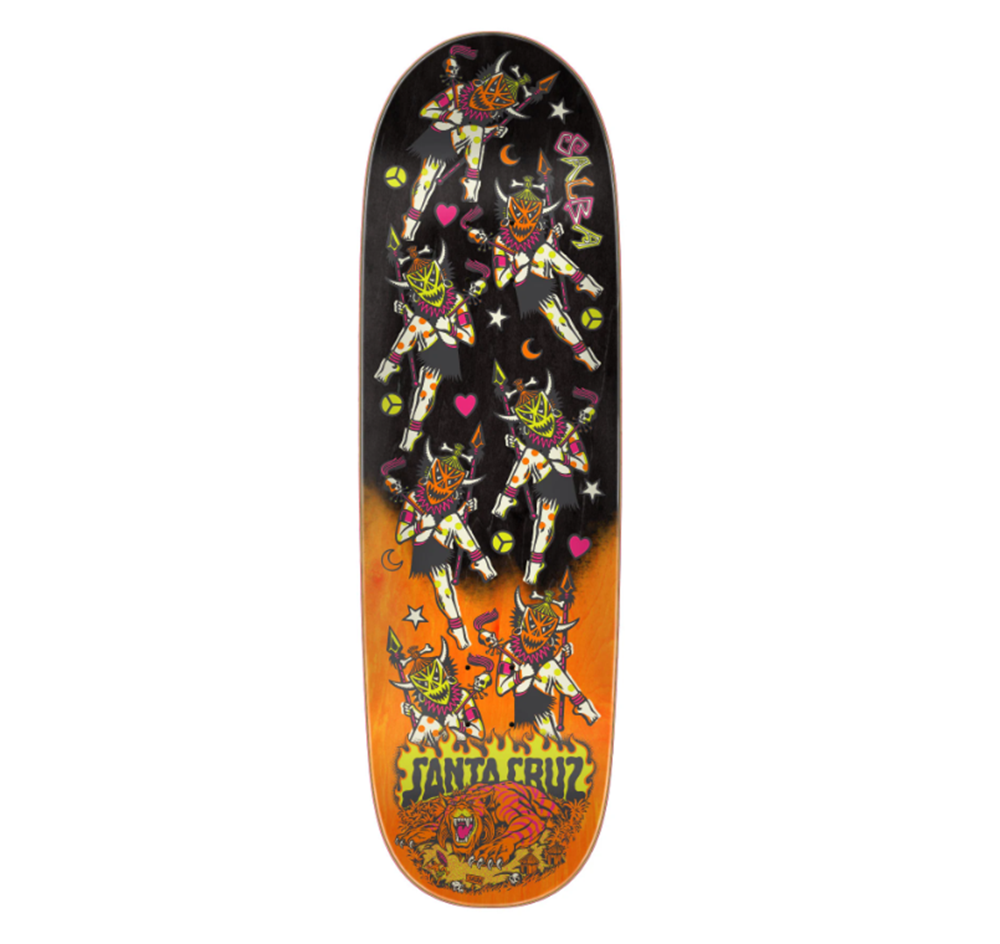 Santa Cruz Salba Freedance Pro Skateboard Deck Black Orange 8.8 x 32