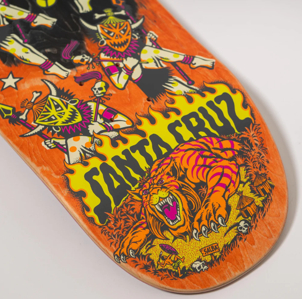 Santa Cruz Salba Freedance Pro Skateboard Deck Black Orange 8.8 x 32