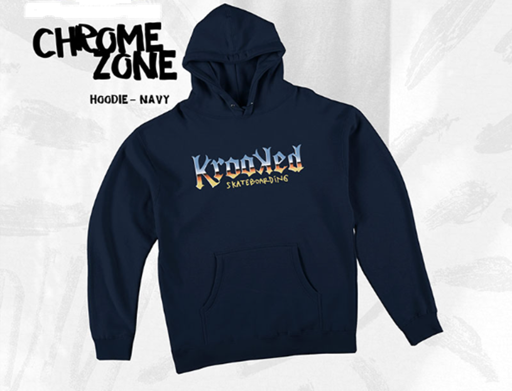 Krooked ChromeZone Hoodie Navy Yellow