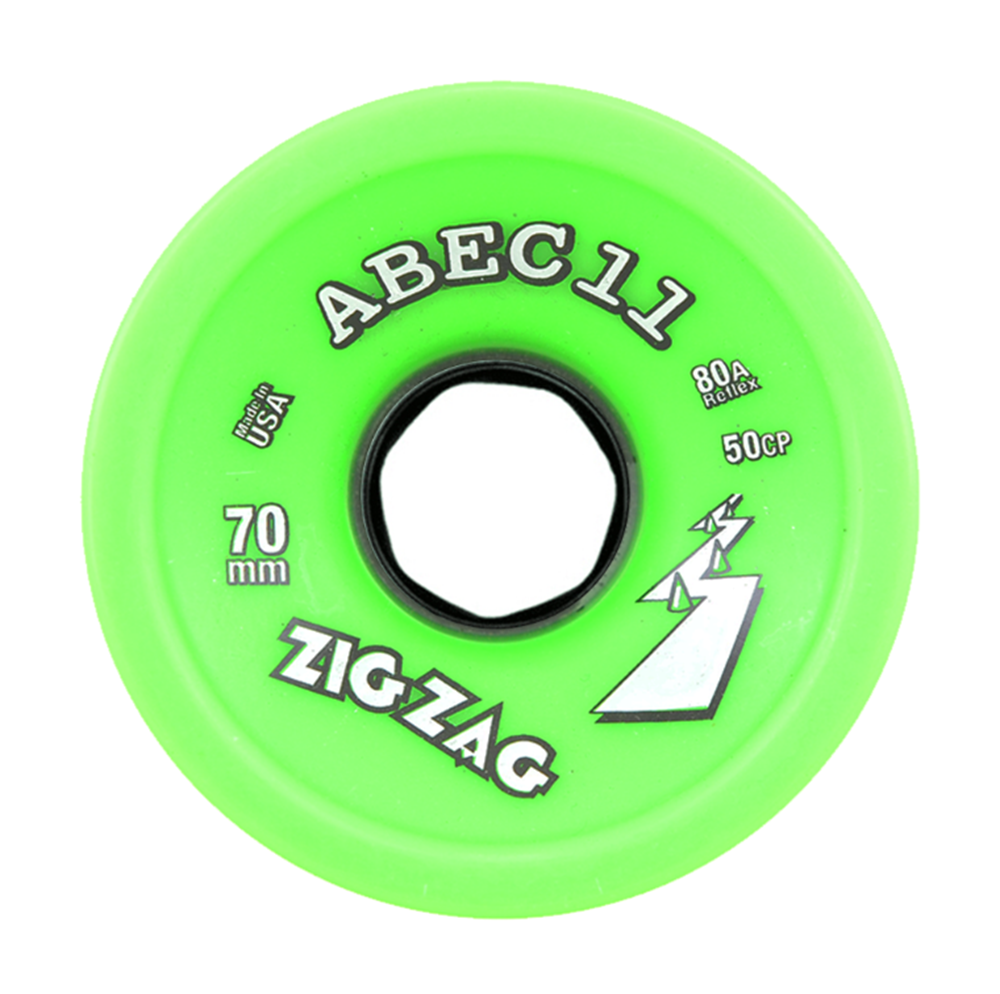 Abec 11 ZigZags Wheels Set Green 70mm/80a