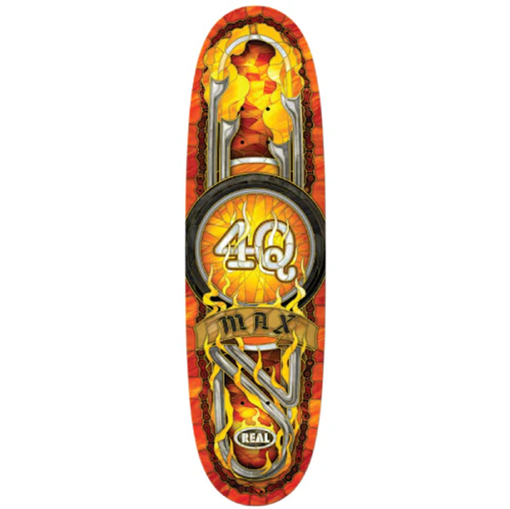 Real Max 4Q Cathedral Skateboard Deck Orange 9.1 wb14.5