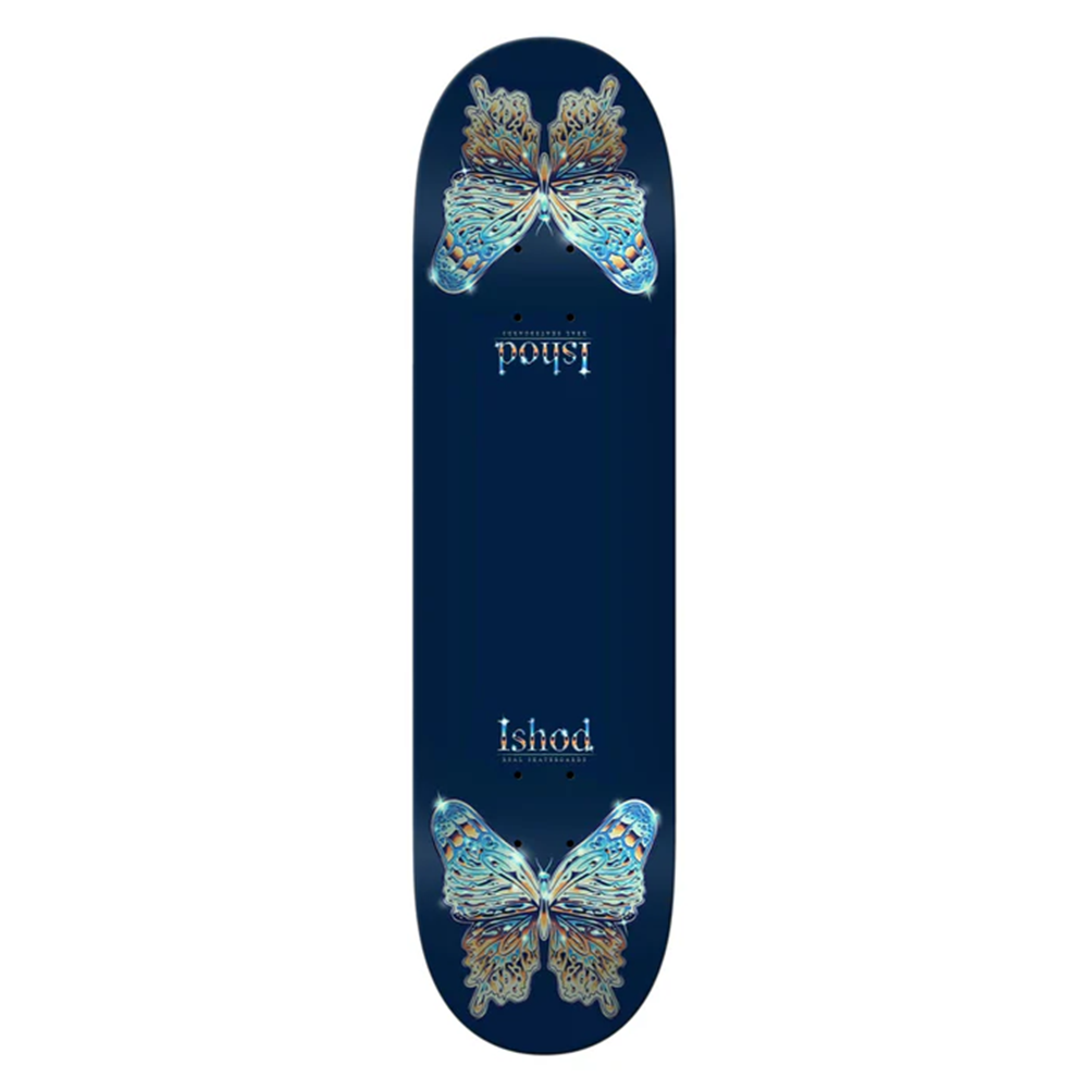 Real Ishod Mariposa Redux Skateboard Deck Navy Twin 8.25 wb14.33
