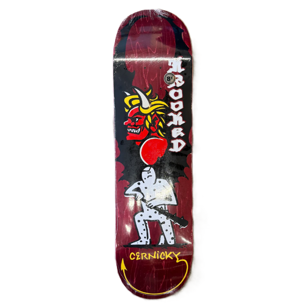 Krooked Cernicky Devil Ed Skateboard Deck Black Red 8.5 wb14.25